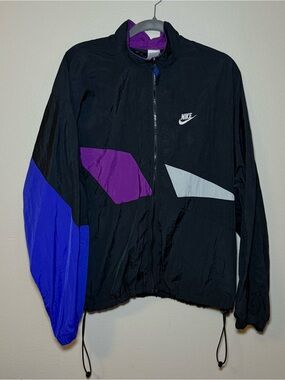Nike Black Windbreaker with Purple & Blue Accents